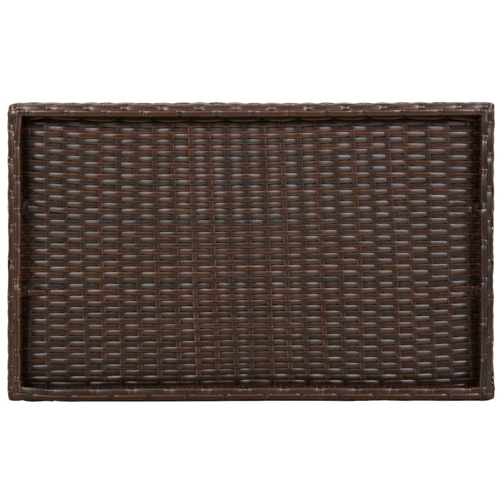 Vidaxl Składany Stolik Z Tacą, Brązowy, 65X40X75 Cm, Polirattan