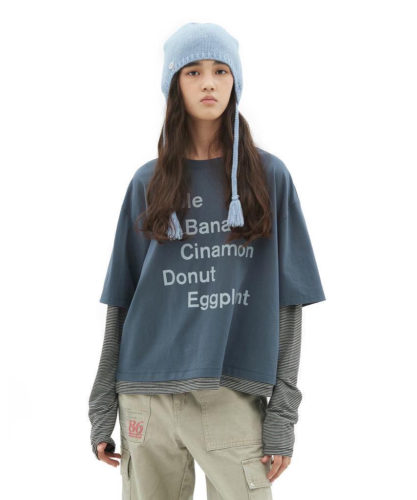 DEFGARMENTS Typo Oversized Layered Long Sleeve [2Color]