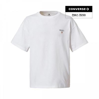 Converse Unisex CoTTon Taiyaki Seoul CiTy T shirT whiTe Mch647 001