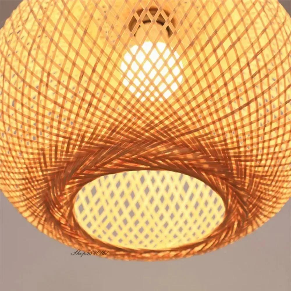 30/35/40/45CM Stropní světlo Stínidlo na závěsnou lampu Přírodní bambusový ratan Dekorace na lampu Styl Vintage přírodní bambus ruční výroba
