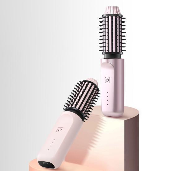 Perie Ondulator de Păr 3-în-1 Portabilă cu Încălzire Rapidă, Perie Termică Reîncărcabilă USB pentru Călătorie, Fără Fir