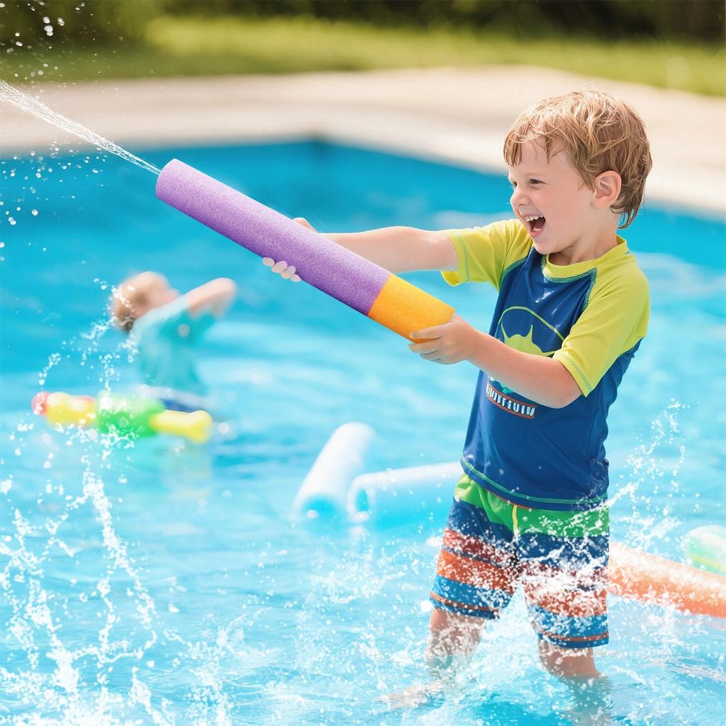 Summer Beach Water Play Toy, Eva Pull-Out High-Pressure Water  , Water Straight Tube Foam Eva Water