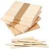 100Pcs Natural Wooden Ice Cream Popsicle Sticks Wood Stick Ice Cream Spoon Hand Art Ice Cream Ice Cube Lollipop Cake Tools 93Mm
