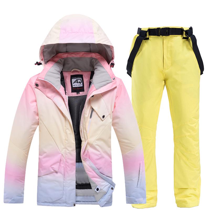 

Women s Korean-Style Winter Ski Suit: Windproof, Waterproof, and Warm Jacket for Single & Double Board Skiing Double Extra Large