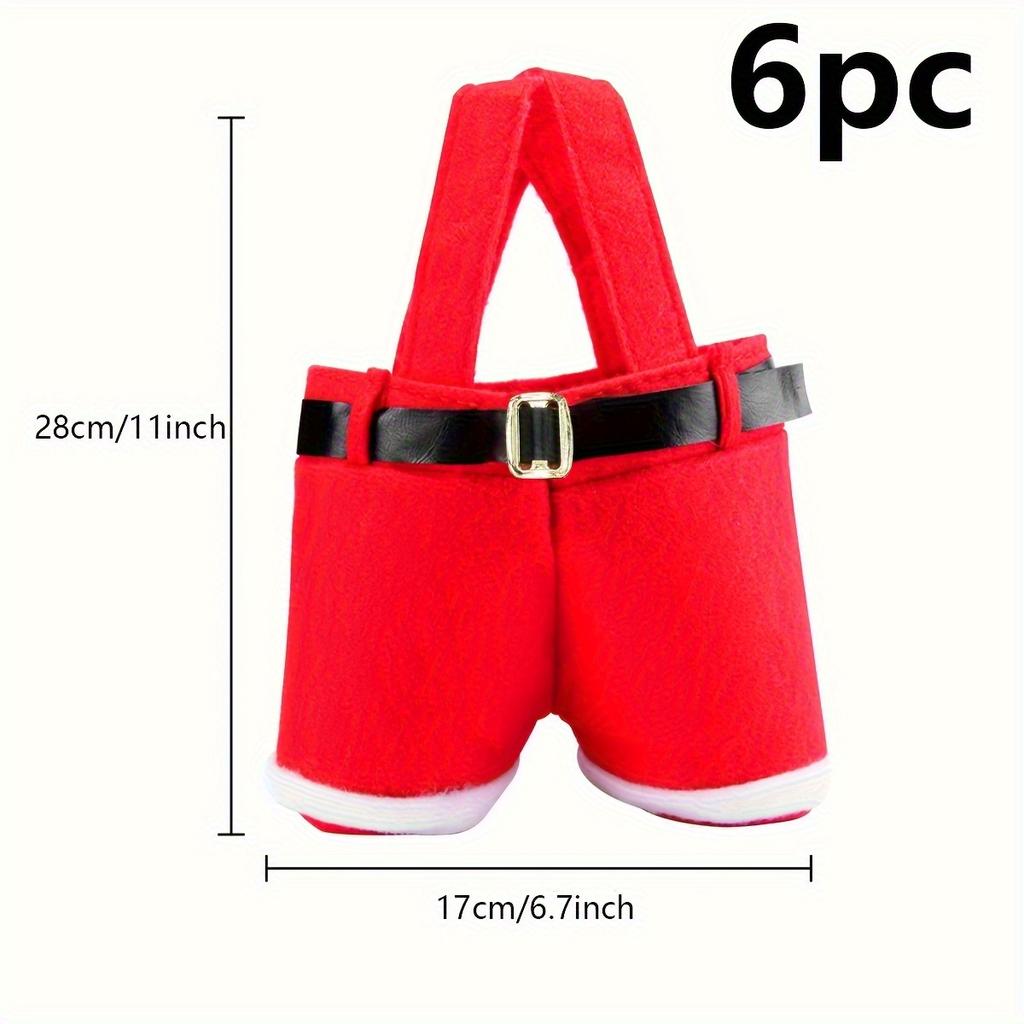 Santa Claus Shorts Gift Bag - Cute Christmas Gift Bags, Polyester Material, New Year & Christmas Gift Candy Bag Set