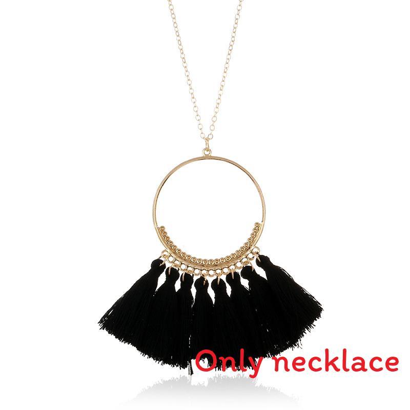 Stylish Pendant Tassel Necklace With Electroplate Finish For Summer Outfits