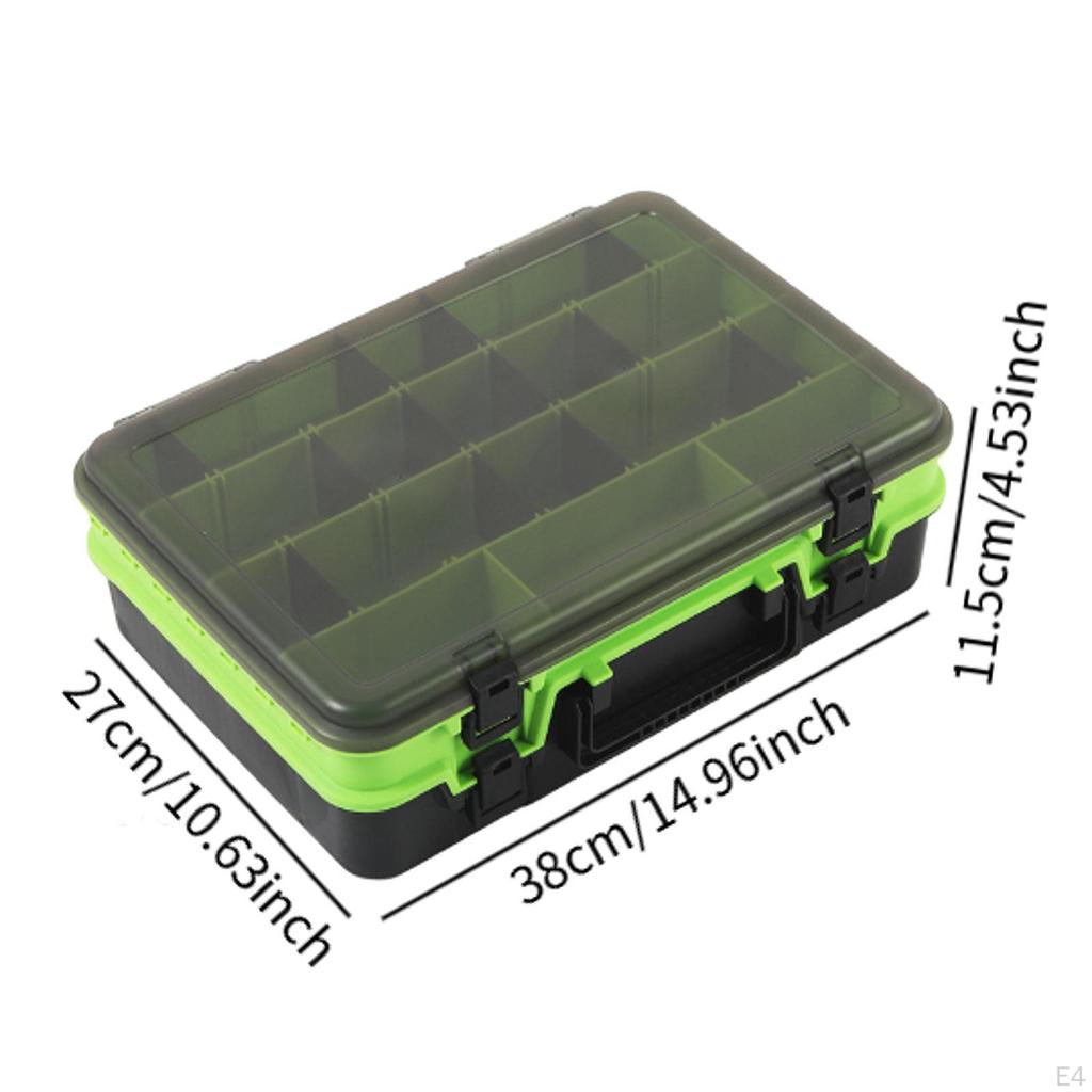 Storage Box with Double Layer Tackle Tray for Accessories