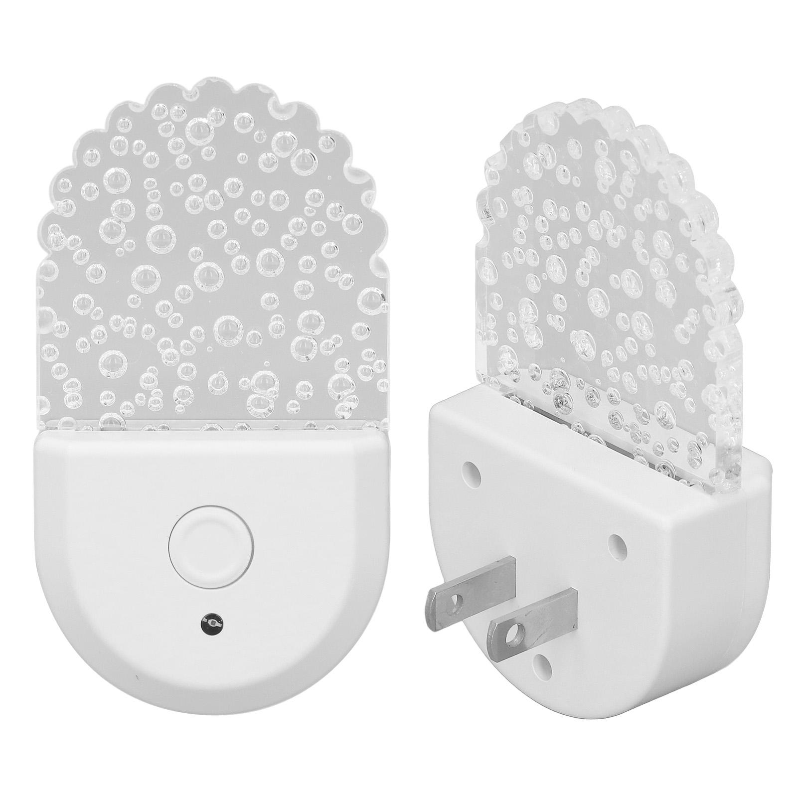 

2 шт. Ночник с изменением цвета, подключаемый RGB светодиодный ночник с датчиком освещенности для спальни и ванной комнаты