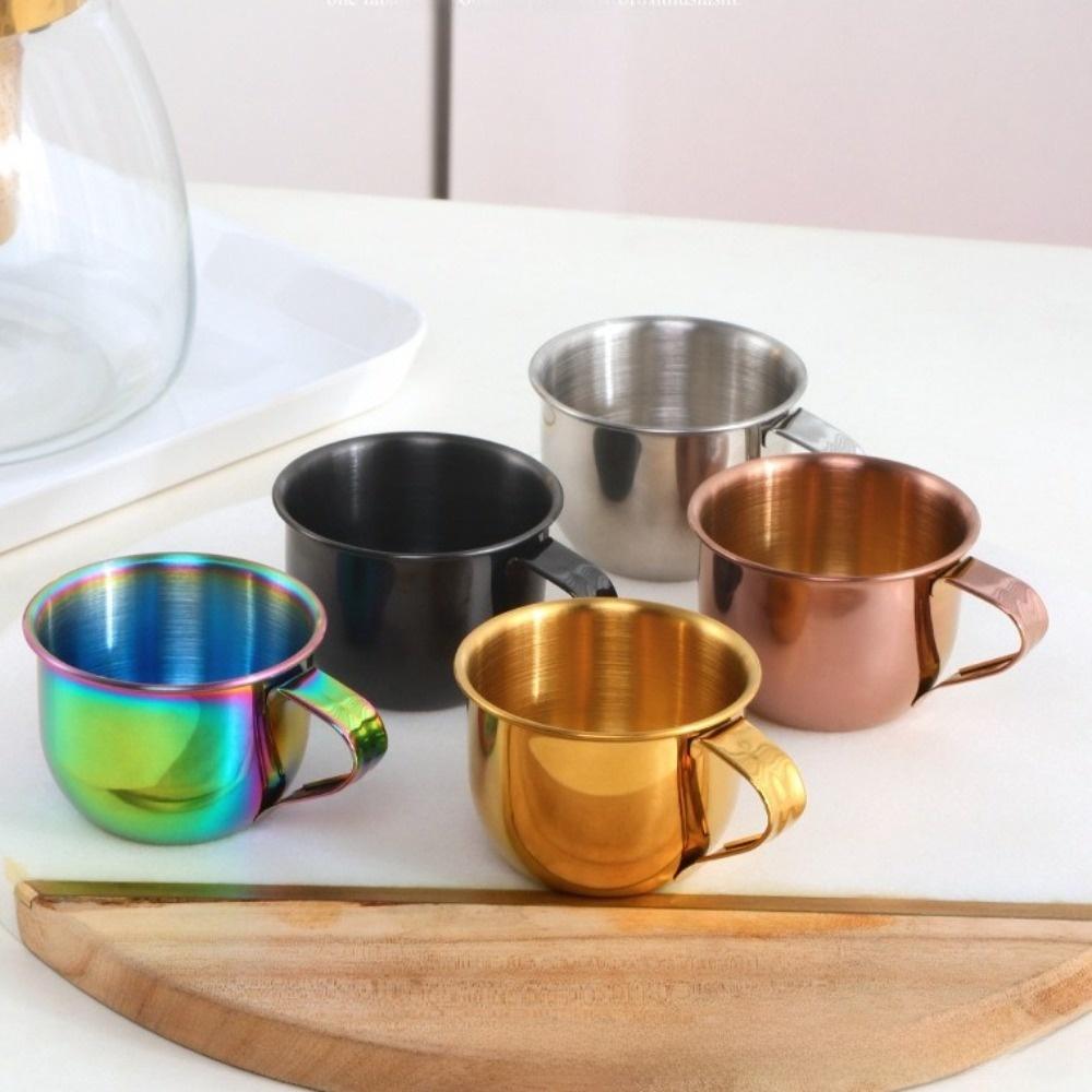 304 Stainless Steel Mini Tea Cup with Handle Rice Wine Cup New Coffee Mug  Korean Style