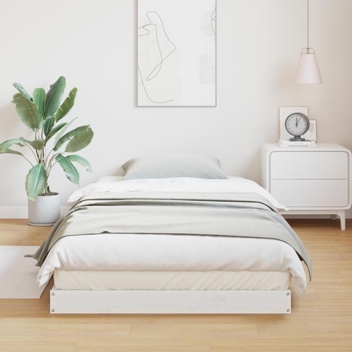Cadre de lit au sol vidaXL 100x220 cm en bois de pin massif 869751