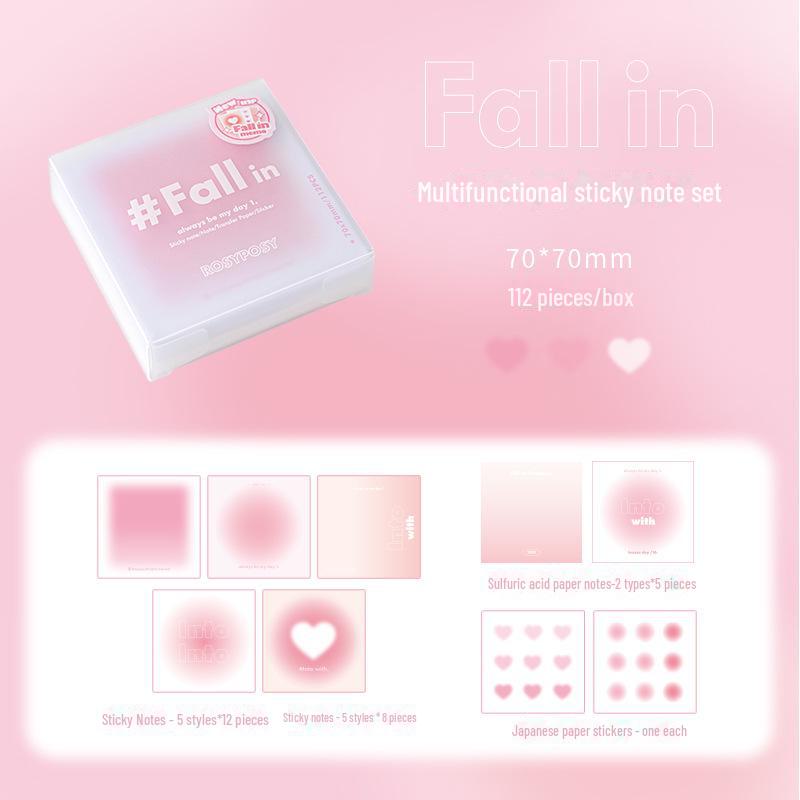 RosyPosy Πολυλειτουργικό Ντεγκραντέ Αυτοκόλλητο Σημείωμα Ρουζ σε Απαλές Φθινοπωρινές Αποχρώσεις