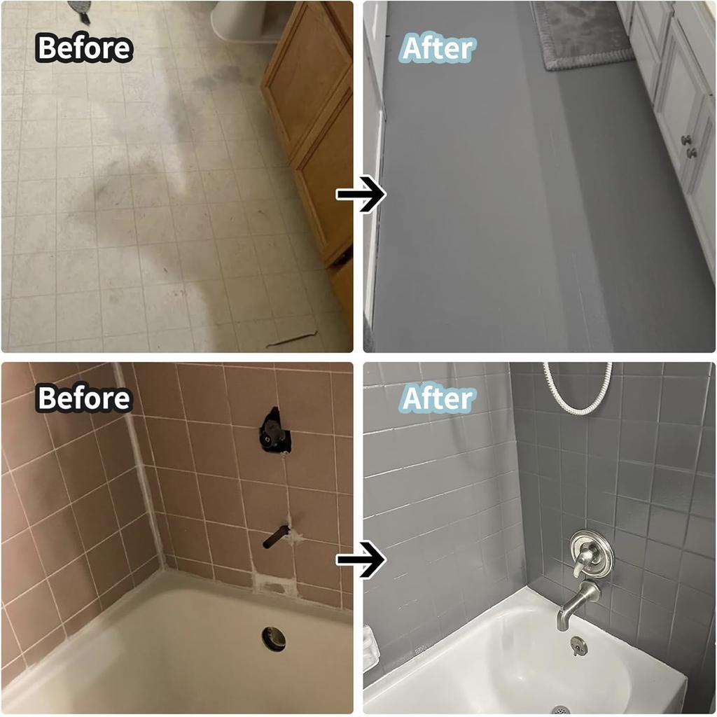 Ceramic Refinishing Paint Kit for Bathtub Sink Toilet Bathtub Wall Coating, Also Works On Glass, Metal & Wood Surfaces.