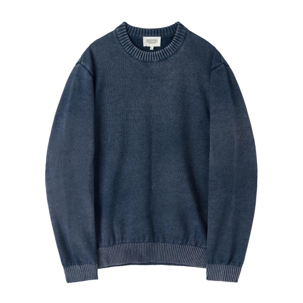 BROMPTON LONDON Bio-Washing Cotton Sweater - D/Blue (P253Mkt410)