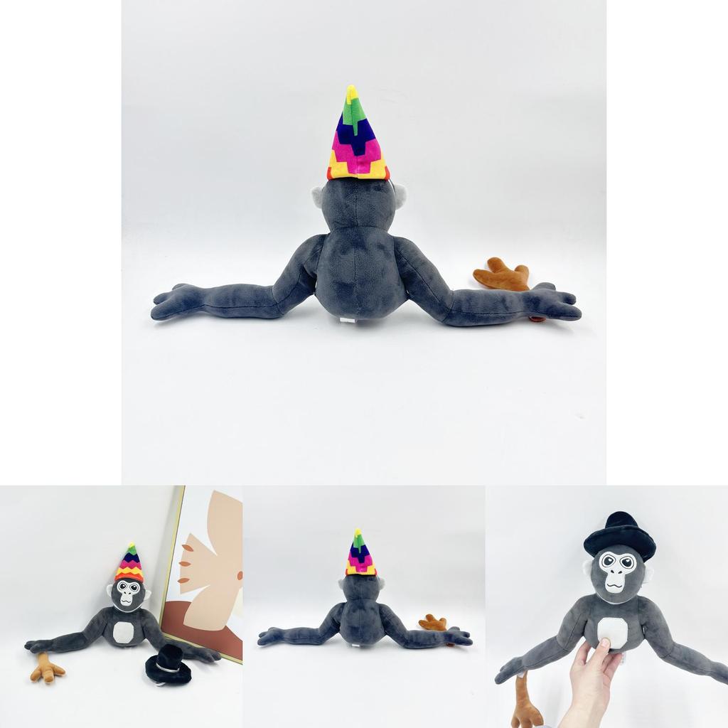 Neues Gorilla Tag Monke Plüschtier Stofftierpuppe mit Hut 25 cm groß