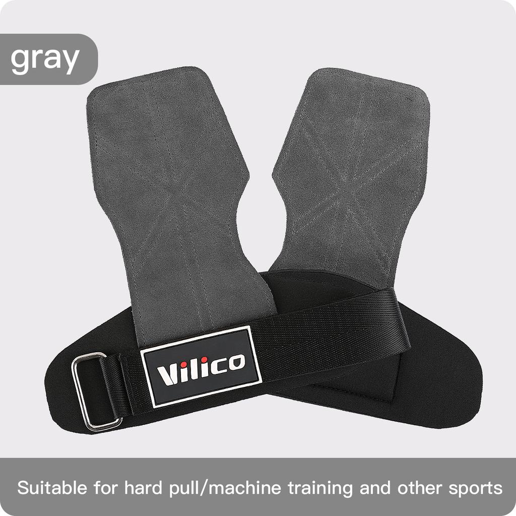 Gym Gloves Weightlifting Cowhide Leather Anti-Slip Breathable for Fitness Training Workout Pull-up Deadlift Palm Protection