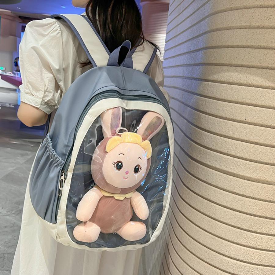 New Harajuku Ita Bag Backpacks Summer Nylon Transparent School Satchels Student Large Capacity Sweet Chic Shoulder Bag Mochila