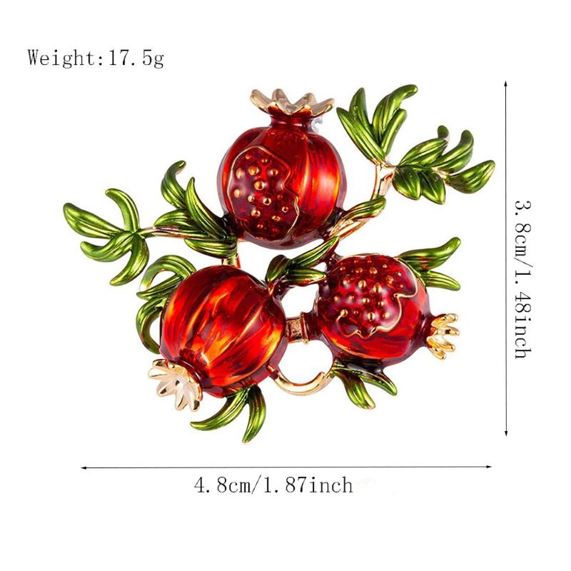 Spilla Smaltata Vintage Melograno per Donna Unisex Frutta Moda Spilla da Bavero Festa Banchetto Zaino Regali Accessori Gioielli