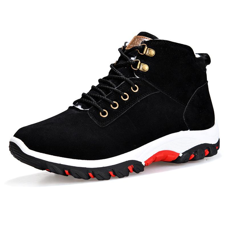 Men's High Top Winter Snow Boots with Velvet Lining - Warm, Sports-Style, Large Sizes Available