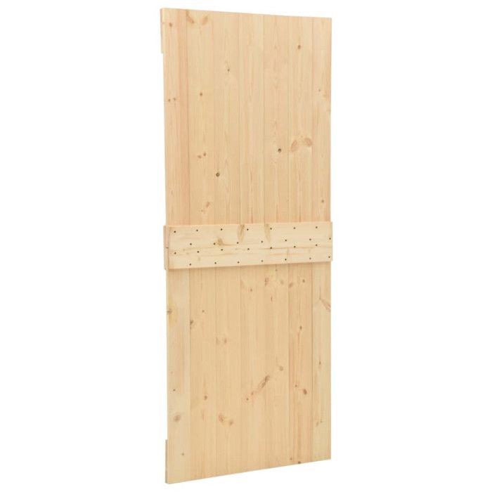 Door - vidaXL - 100x210 Cm - Solid Pine Wood - Natural Finish - Interior