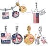 925 Silver Charm Eagle 1776- 250th Anniversary of the Founding of the United States Fit Bangle Bracelet DIY Jewelry