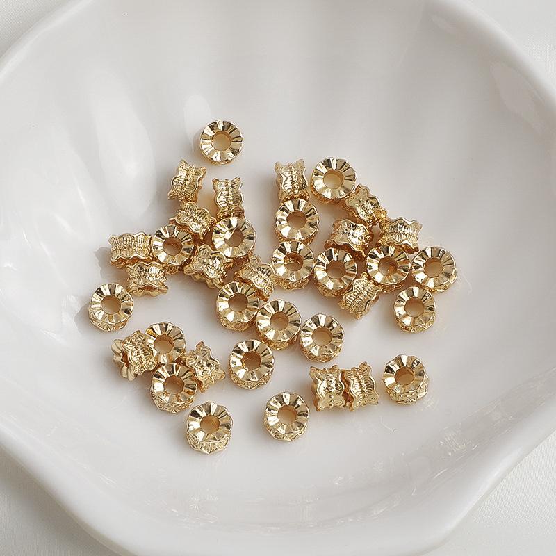 14K Gold-Filled Flower Wheel Spacer Beads for DIY Bracelets & Necklaces