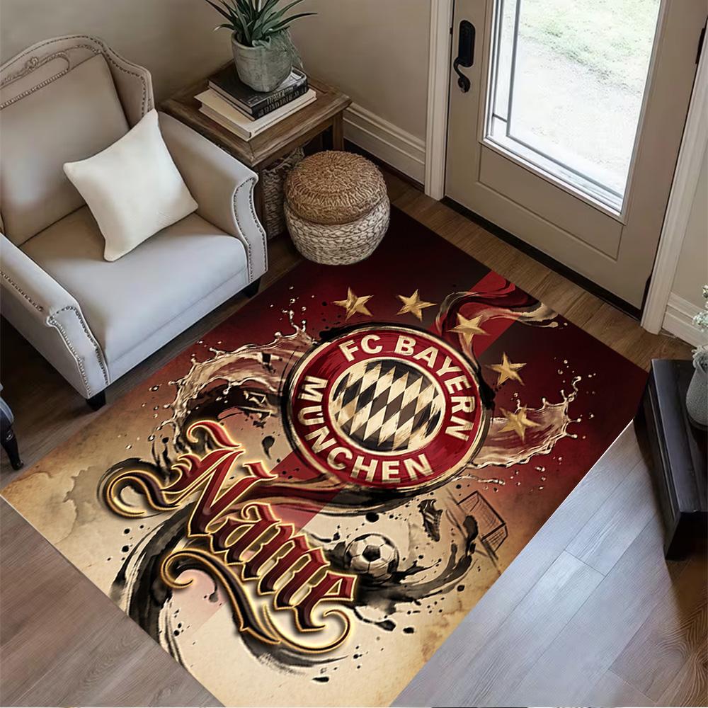FC Bayern München Fan Art Teppich Design für Studentenwohnheim Küche Esszimmer Spielzimmer Rutschfester Teppich Anime Büro Dekoration Geburtstags-/Weihnachtsgeschenk