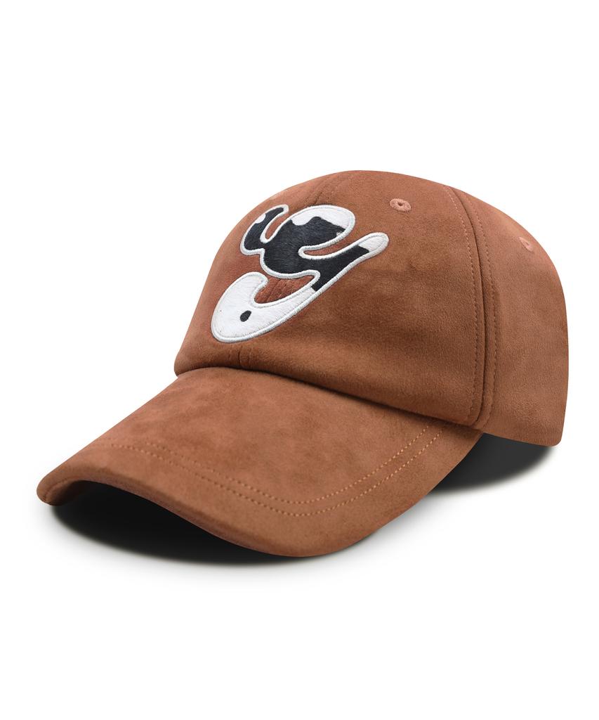 GLACK Gc073 Hairy Applique Suede Ball Cap (Brown)