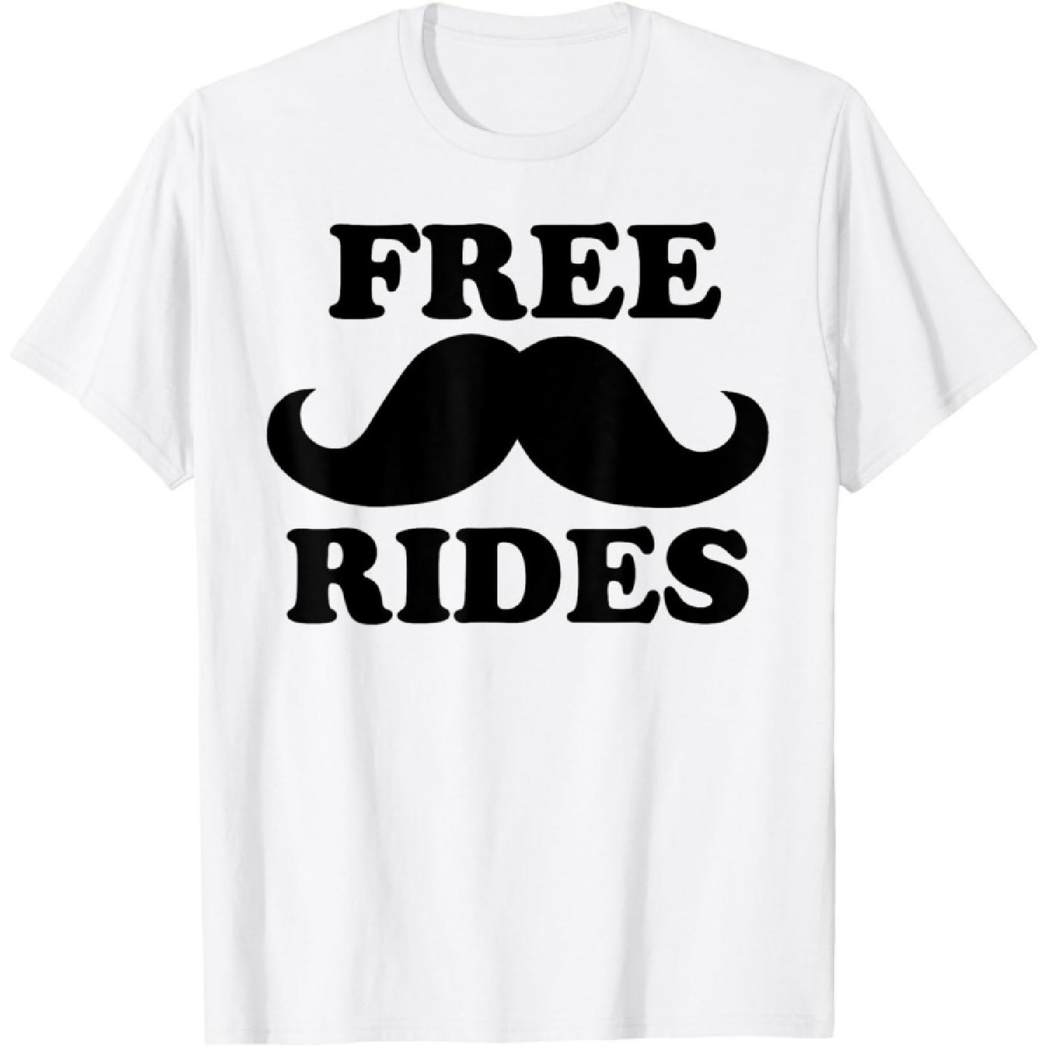 Бесплатные Поездки Усы футболка Смешная футболка Бесплатные Поездки Усы S