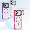 For iPhone 17 Pro Max Magnetic Case Compatible with MagSafe Clear Back Cover with Lens Cover Kickstand