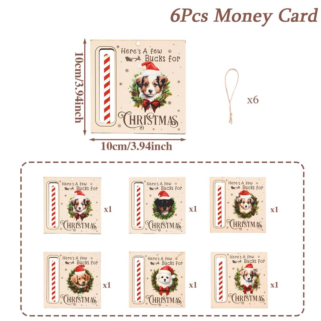Christmas Santa Claus Wooden Money Card Pendant Merry Christmas Decor for Home 2025 Navidad Xmas Tree Ornament New Year 2026