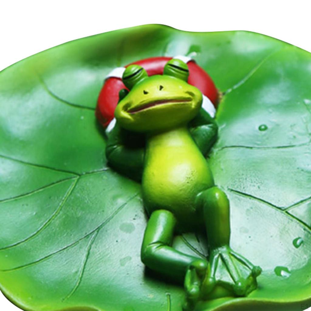 Floating Frog Ornaments Figurine Fairy Garden Statue Sculpture Figures Prop Pool Accessories for