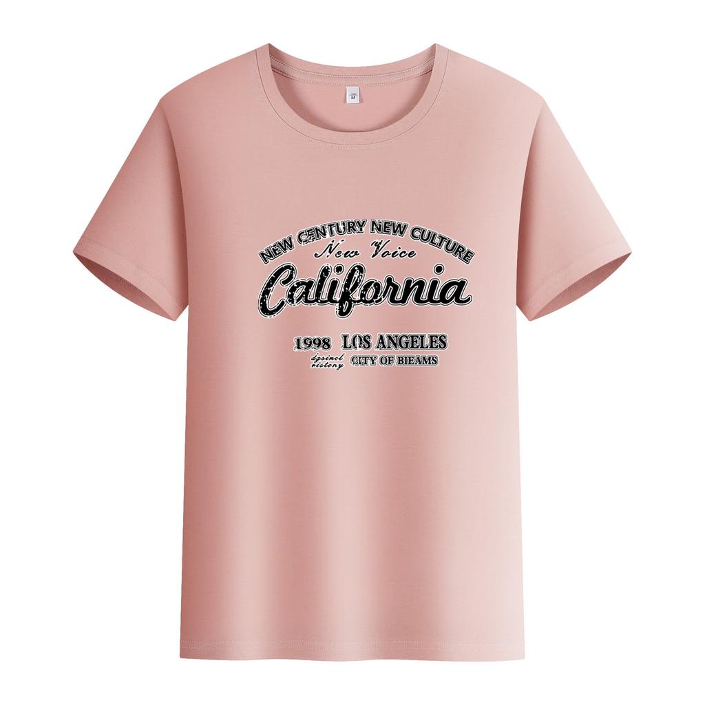 Short-sleeved T-shirt Men And Women Couples Summer Loose Cotton Body Shirt Round Neck Letters Simple Loose Tops