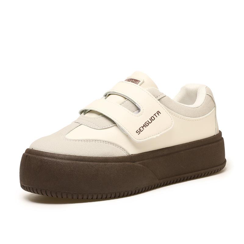 Dopamine~ Velcro thick baseplate shoes female students versatile design sense casual little white shoes 2025 new ins