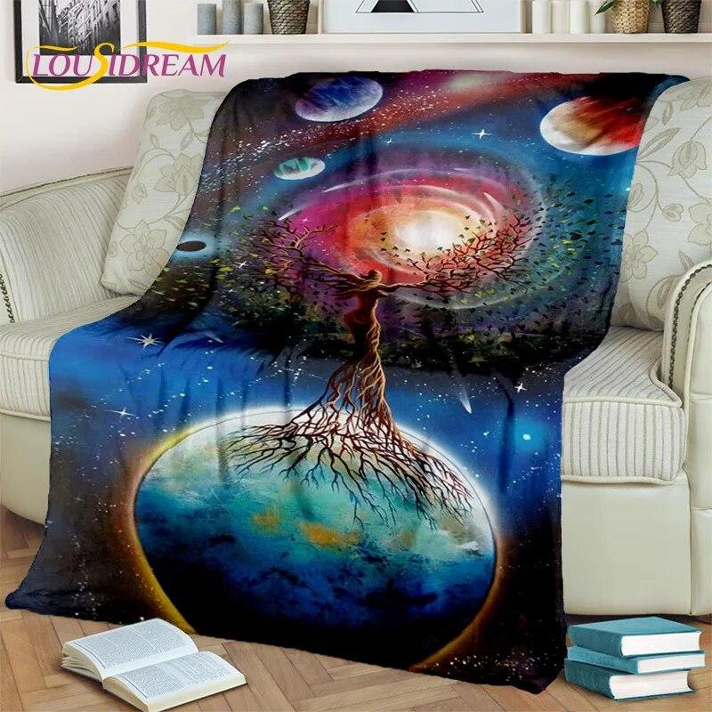 Rainbow 7 Chakra Yoga Meditation Blanket,Flannel Throw Blanket for Home Bedroom Bed Sofa Picnic Office Hiking Leisure Nap Cover