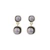 French Retro Temperament Irregular Gray Pearl Earrings, Light Luxury High-End Simple Earrings