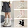 Lace Mid Calf Stacking Socks Y2K Girl Leg Cover New Girls Lolita Lace Sock Cover  Girls