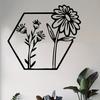 Vintage Metal Wall Art Chrysanthemum Sculpture Iron Floral Decor For Home