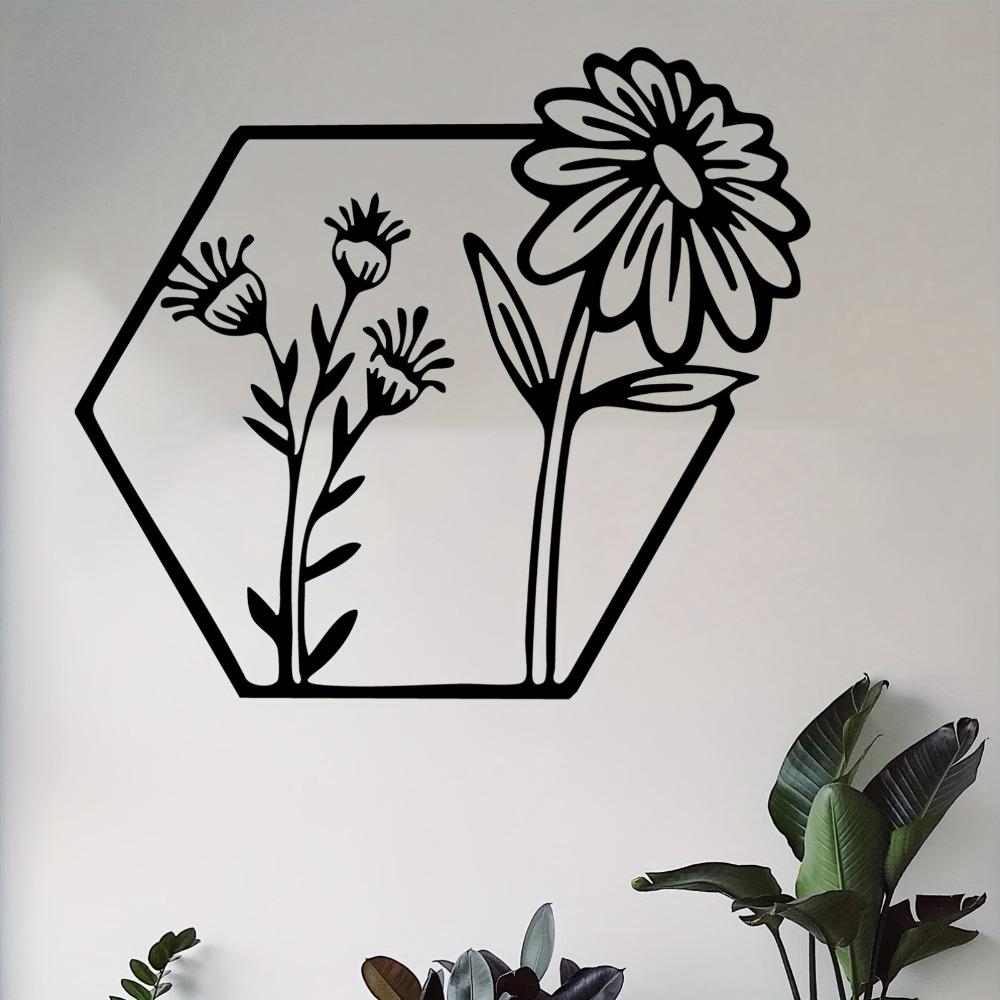 Vintage Metal Wall Art Chrysanthemum Sculpture Iron Floral Decor For Home