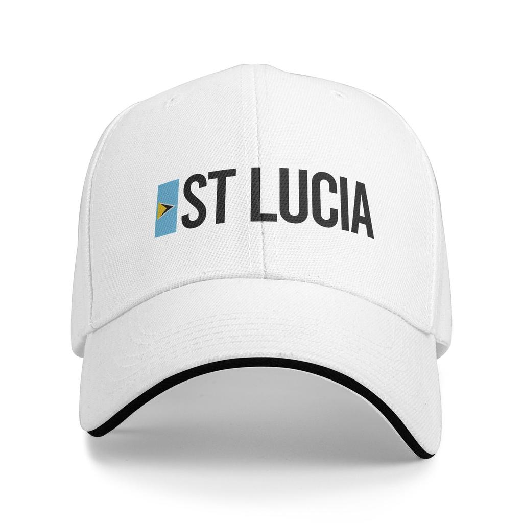 Saint Lucia Coat of Arms Baseball Cap Fashion  Sandwich Hat for Unisex Women Adjustable Hats Cap Outdoor