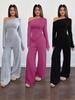 Women's Autumn/Winter Slimming High Waist Off-Shoulder Pantsuit