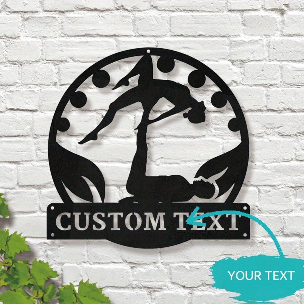 Vintage Yoga Metal Wall Art, Personalizable Acroyoga Decor, Manual Studio Ornament, Home Craftwork