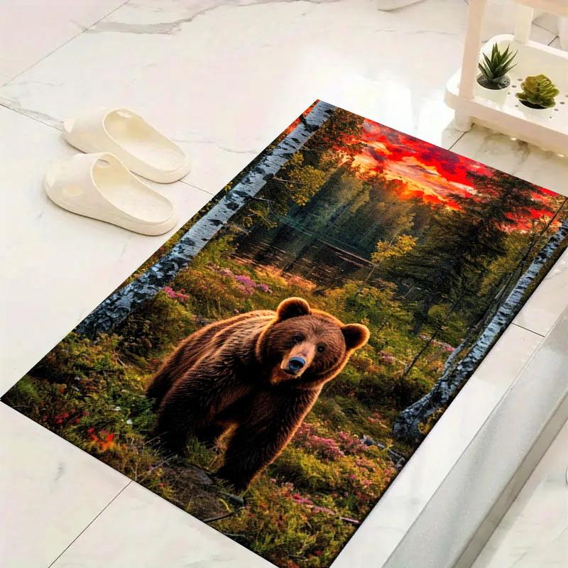 Brown Bear Carpet Rug for Living Room Bedroom Home Sofa Decoration,Kids Play Non-slip Floor Mat