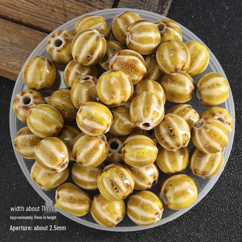 DIY Flower Glaze Watermelon Ceramic Beads – Loose Porcelain Beads for Jewelry, Clothing Accessories, Bracelet & Necklace Crafts