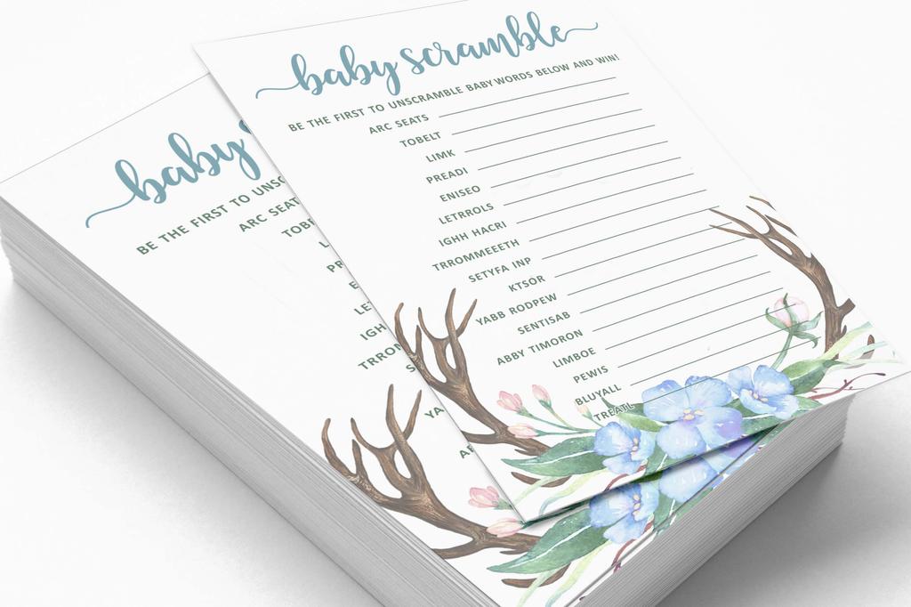 Inkdotpot 50 BabyA  AlphabetA  ABCA  GameA  Corn (Băiat) Joc Baby Shower Petrecere Neutră din Punct de Vedere al Genului