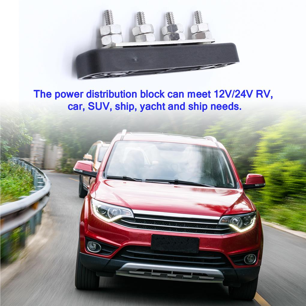 Bus Bar 4 Point Power 4x5mm Buses Bars Distribution Metal Cable Repairing Maintain for Trucks RVs Boats Coaches Car Marine
