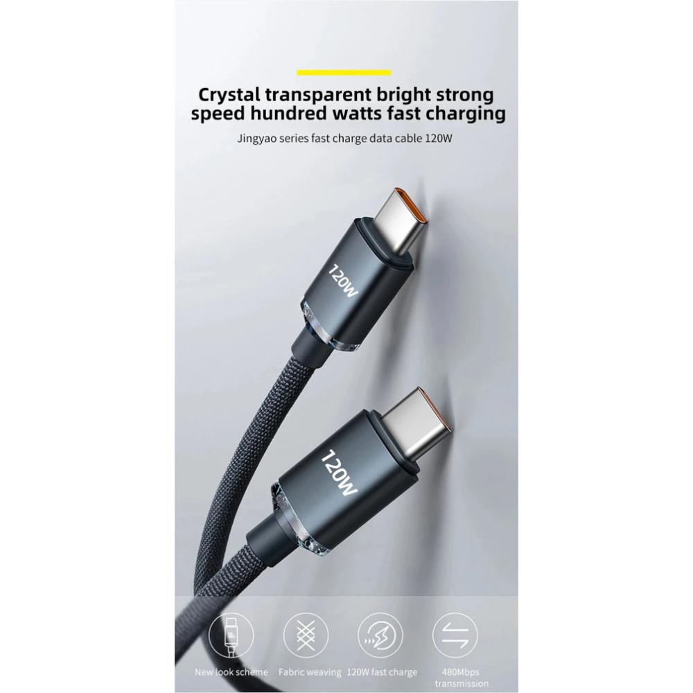 Kabel USB typu C do USB C 120W do iPhone 15 Pro Max PD Szybkie ładowanie Przewód do transmisji danych do Samsunga Xiaomi 14 Oneplus 12 POCO OPPO