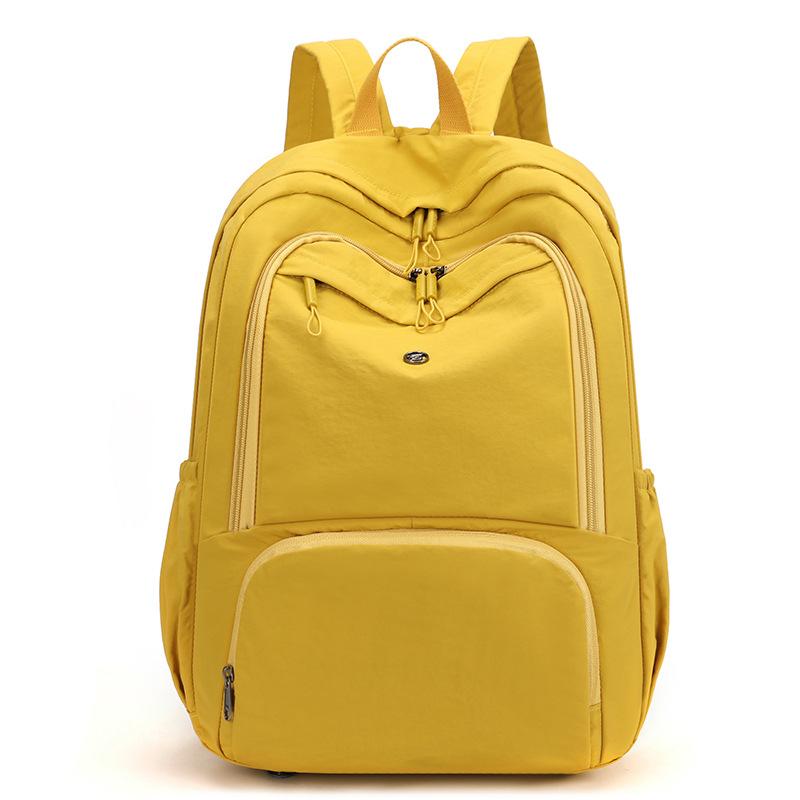 Schoolbag Casual Backpack Women's Large Capacity Outdoor Commuter Backpack Fashion Lightweight Versatile Solid Color Storage Computer Bag