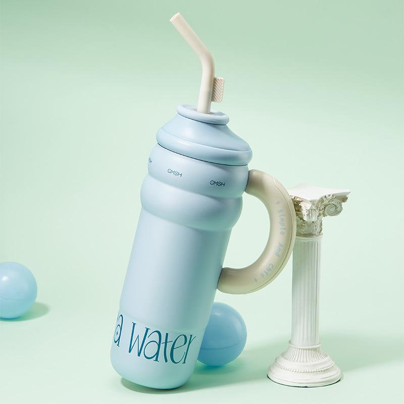 

Термос-кружка для клубники большой емкости для женщин - Идеально подходит для осени и зимы. 1300ml синий