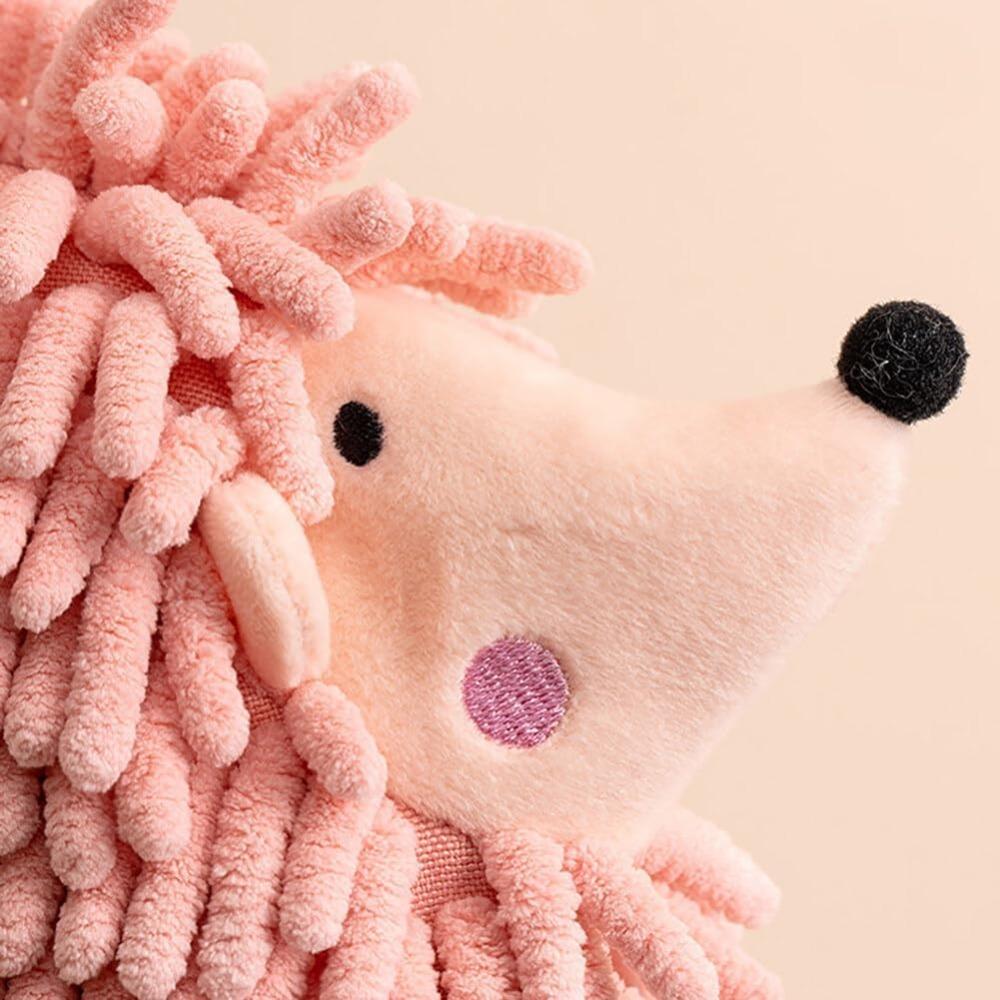Chenille Fuzzy Ball Hand Towels Hedgehog Cartoon Towels Absorbent Funny Hanging Hand Drying Towel with Loop for Bathroom Kitchen