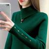 Turtle Neck Ribbed Sweater, Elegant Long Sleeve Sweater for Fall & Winter, Women's Clothing